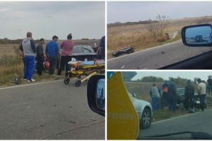 Ambulanta implicata intr-un accident de circulatie, pe drumul Timisoara-Buzias