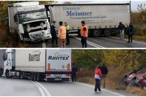 DN 69 Arad–Timisoara, blocat! Un camion e de-a curmezisul soselei