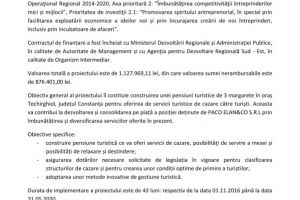 COMUNICAT DE PRESA - SC Paco Elan  CO SRL Techirghiol