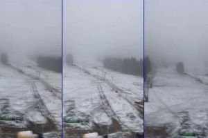 VIDEO / ȘTIREA TA: Afară ninge linistit…. Peisaj desprins parcă din poezia lui Coşbuc, miercuri, la Vârtop, Arieşeni