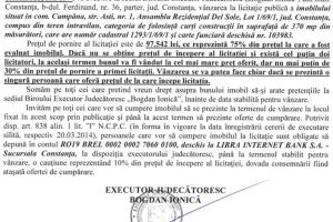 Licitatie publica organizata de B.E.J. 