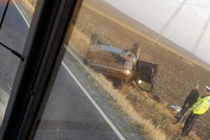 Accident grav la Sibioara judetul Constanta. Un Range Rover rasturnat. O alta masina accidentata la mica distanta 