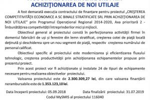 Comunicat de presă – BINALE STRATIFICATE SRL