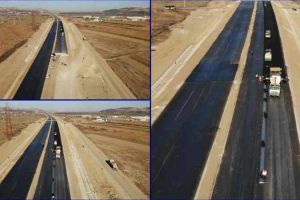 VIDEO. Noi asfaltări pe Autostrada Sebeş-Turda, lotul 1, între podul peste râul Ampoi şi drumul care care duce spre Ciugud