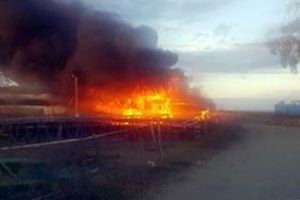 Ulmeni: Incendiu in zona podului care se construieste peste raul Somes