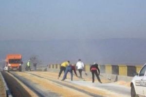 Un şofer a facut-o de MĂMĂLIGĂ! A BLOCAT un drum european cu tone de mălai