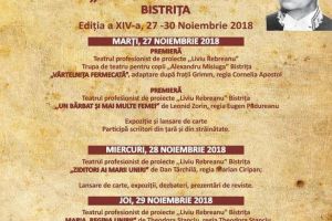 Festivalul de teatru şi literatură ”Liviu Rebreanu”, 27-30 noiembrie. Programul spectacolelor