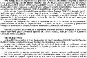 CREŞTEREA EFICIENŢEI ENERGETICE A CLĂDIRILOR ŞCOLII GIMNAZIALE SPECIALE SF. STELIAN RĂDĂUŢI