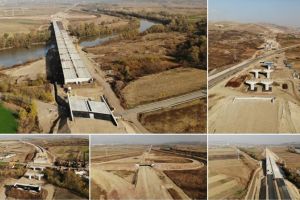 VIDEO. Autostrada Sebeş-Turda, lotul 1, la finalul lunii octombrie 2018: Cel mai mare viaduct de pe acest tronson are toate grinzile montate