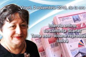 Interviu online cu Luminita Scarlat: Tema este - icoane reproduse pe coliva (galerie foto)