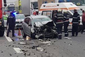 CORBII MARI: Accident cu victimă încarcerată, pe Autostrada A1