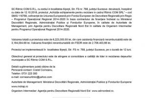 ANUNT INCEPERE PROIECT - Achiziţie echipamente pentru reciclare in cadrul Ritmic COM SRL
