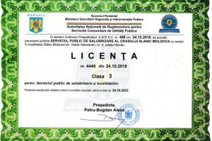 Slănic Moldova are licenţă de salubrizare