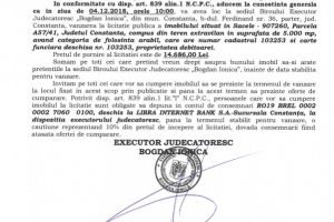 Licitatie publica organizata de B.E.J. 