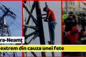 [VIDEO] Piatra-Neamţ: Cum a decurs operaţiunea de salvare pentru tânărul urcat pe stâlpul telegondolei