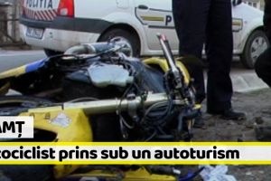 Neamţ: Motociclist rănit grav. A intrat cu motocicleta sub un autoturism