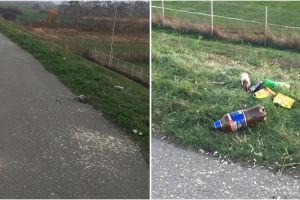FOTO. Mizerie de nedescris pe dig, după un meci. În lipsa unui coş de gunoi, oamenii au făcut prăpăd