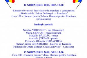 Gala 100 – Oameni pentru Tulcea, Oameni pentru Romania, 12-13 noiembrie, la Teatrul Jean Bart