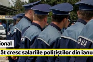 Naţional: Cu cât cresc salariile poliţiştilor din ianuarie 2019