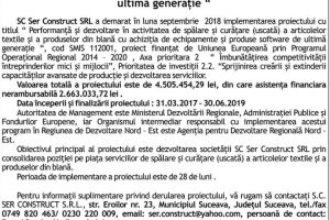 “ Performanţă şi dezvoltare în activitatea de spălare şi curăţare (uscată) a ...