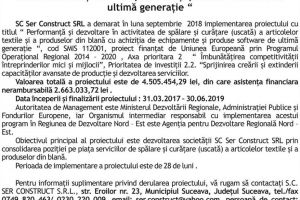 Performanţă şi dezvoltare în activitatea de spălare şi curăţare (uscată) a articolelor ...