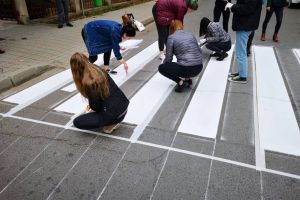 Slobozia: Trecere de pietoni 3D în faţa Liceului de Arte.