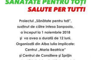 Proiect cu finanţare nerambursabilă dedicat Centrelor ”Maria Beatrice” şi ”Sfânta Maria” din Alba Iulia
