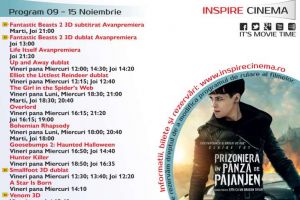 Program Cinema Inspire Alba Mall. Ce filme vor rula în perioada 9 – 15 noiembrie 2018