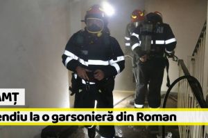 Neamţ: Incendiu la o garsonieră din Roman. Un bărbat a ajuns la spital