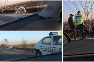 Accident in lant provocat de un incendiu necontrolat, intre Carpinis si Beregsau Mare