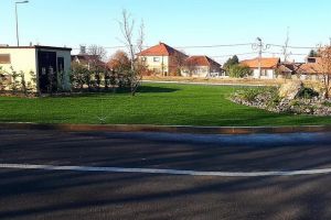 Terenul viran din strada Barcăului a fost amenajat ca spaţiu verde (FOTO)