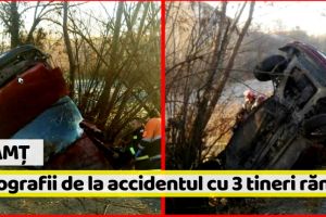 Neamţ: Fotografii de la accidentul cu trei tineri răniţi
