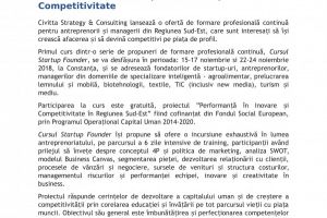 Comunicat de presa :Fast-Track - Performanta in Inovare si Competitivitate 