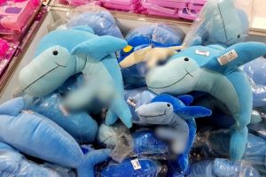 Delfini din plus cu penis vanduti intr-un magazin care comercializeaza produse confiscate de ANAF