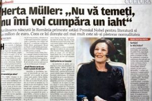 Câştigătoarea premiului Nobel pentru literatură, Herta Muller, nu şi-a luat iaht de lux