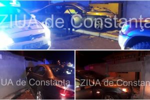Constanta. Urmarire cu focuri de arma in aceasta noapte, in cartierul Palazu Mare. Soferul a ajuns cu masina intr-un zid de beton
