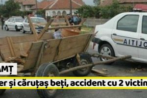 Neamţ: Accident cu 2 victime. Șoferul şi căruţaşul erau beţi