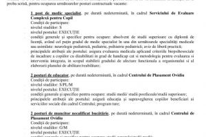 D.G.A.S.P.C. CONSTANȚA ORGANIZEAZA CONCURS