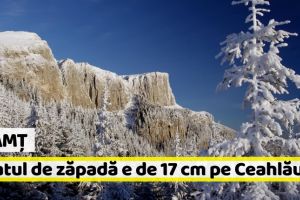 Neamţ: Ninsori şi vreme rece în Neamţ. Stratul de zăpadă măsoară 17 cm pe Ceahlău