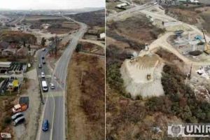 VIDEO: Circulaţie mutată pe DN1 pentru lucrări la autostrada Sebeş-Turda şi primele lucrări pe una din bretele la viitorul nod rutier Alba Iulia Nord