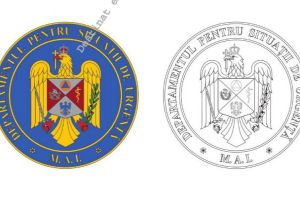 Insemn heraldic Departamentul pentru Situatii de Urgenta. Ce reprezinta  casca, topoarele, sarpele incolacit pe baston, acvila albastra