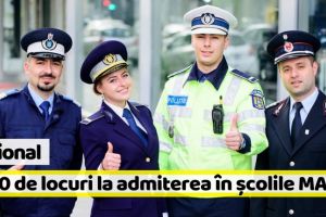 Naţional: 2880 de locuri la şcolile de agenţi şi subofiţeri ale Ministerului Afacerilor Interne