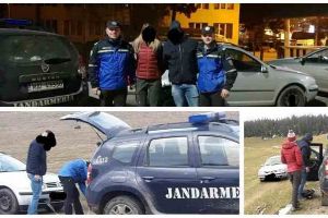 FOTO: Doi turişti, salvaţi de jandarmii din Arieşeni după ce au rămas blocaţi cu maşina pe un traseu montan din Apuseni