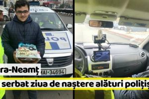 Piatra-Neamţ: De ziua aniversară a patrulat împreună cu poliţiştii rutieri (FOTO)