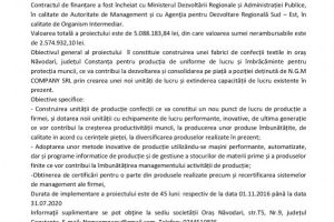 COMUNICAT DE PRESA: LANSAREA PROIECTULUI CONSTRUIRE UNITATE DE PRODUCȚIE CONFECȚII