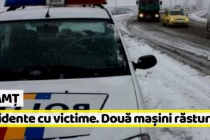 Neamţ: Două accidente cu victime în această dimineaţă produse de neadaptarea vitezei la condiţiile de drum