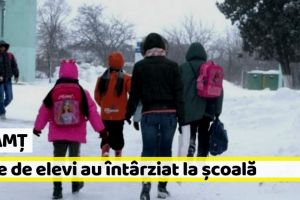Neamţ: Aproximativ 500 de elevi au întârziat sau nu s-au prezentat la cursuri, din cauza ninsorii
