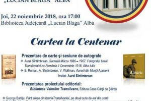JOI: Lansări de carte dedicate Centenarului României, la Biblioteca Judeţeană ,,Lucian Blaga” Alba