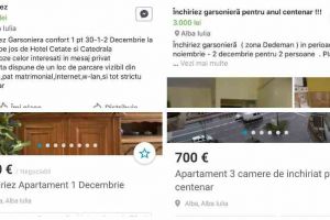 Preţul chiriilor a EXPLODAT în Alba Iulia: Sute de localnici îşi pun la dispoziţie locuinţele pentru Ziua Naţională. Oamenii cer şi 1.500 de euro pe o noapte