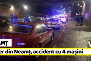Neamţ: Șofer din Neamţ, beat la volan, accident cu 4 maşini şi 2 victime